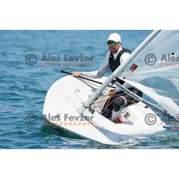 Zan Luka Zelko, member of Slovenia Sailing team for Tokyo 2020 Summer Olympic games during practice session in Portoroz, Slovenia on July 7, 2021