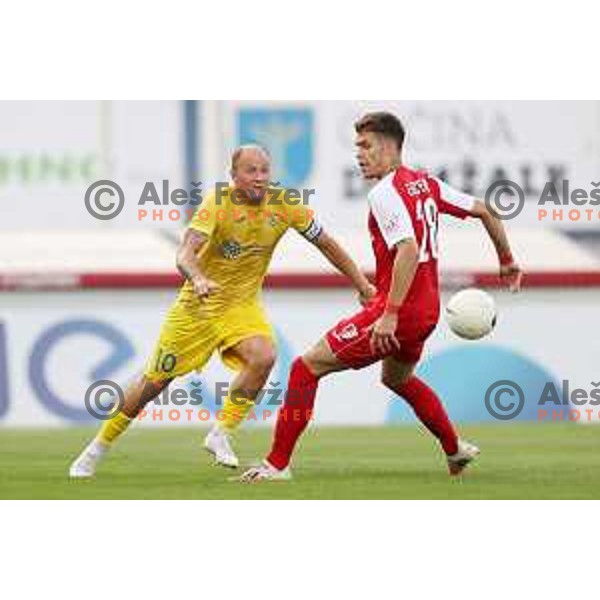 Senijad Ibricic in action during UEFA Conference League first qualifying round football match between Domzale (SLO) and Swift Hesper (LUX) in Domzale Sports Park, Slovenia on July 8, 2021
