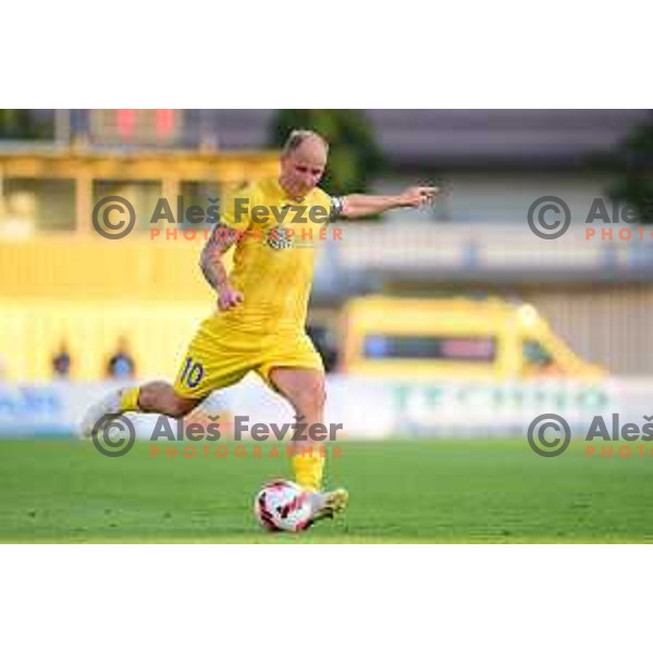 Senijad Ibricic in action during UEFA Conference League match between Domzale and Honka Espoo in Domzale, Slovenia on July 20, 2021