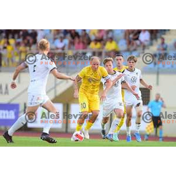 Senijad Ibricic in action during UEFA Conference League match between Domzale and Honka Espoo in Domzale, Slovenia on July 20, 2021