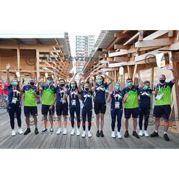 Of Slovenia Olympic team at open air press conference in Olympic Village at Tokyo 2020 Summer Olympic Games Japan on July 22, 2021