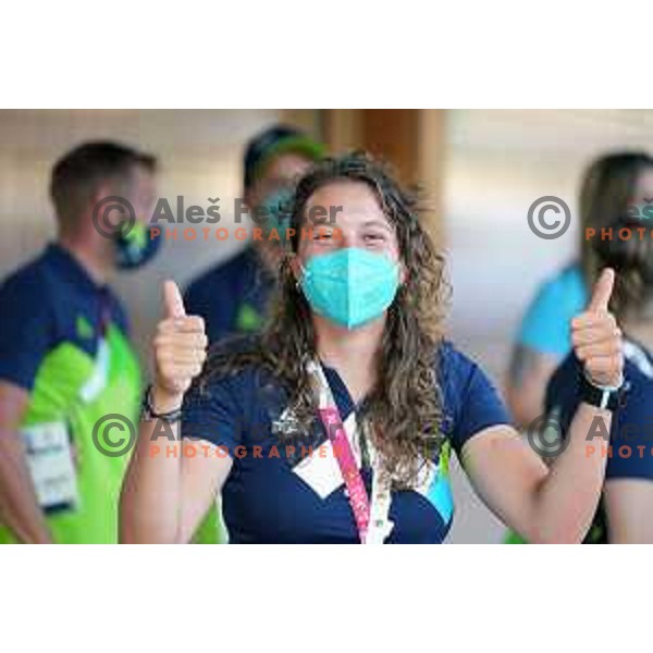 Alja Kozorog of Slovenia Olympic team during open air press conference in Olympic Village at Tokyo 2020 Summer Olympic Games Japan on July 22, 2021
