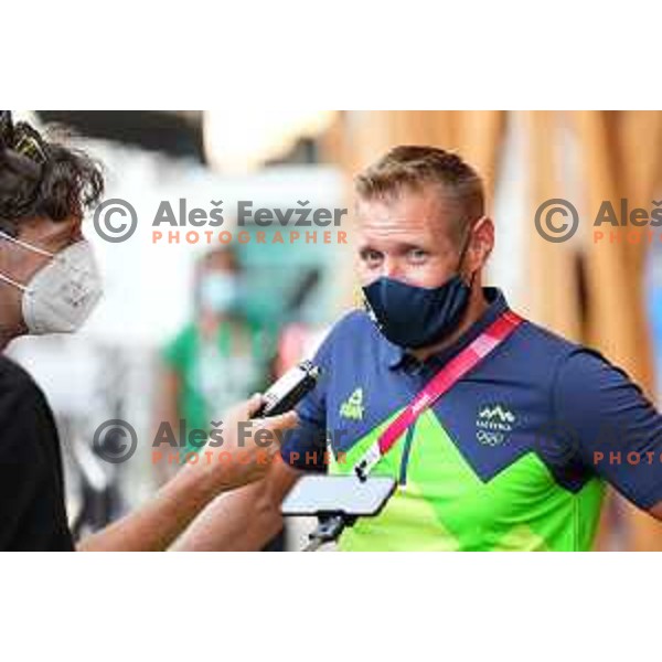 Benjamin Savsek of Slovenia Olympic team during open air press conference in Olympic Village at Tokyo 2020 Summer Olympic Games Japan on July 22, 2021