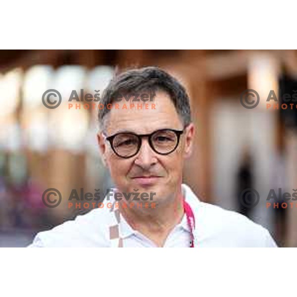 Matjaz Vogrin, doctor of Slovenia Olympic team during open air press conference in Olympic Village at Tokyo 2020 Summer Olympic Games Japan on July 22, 2021