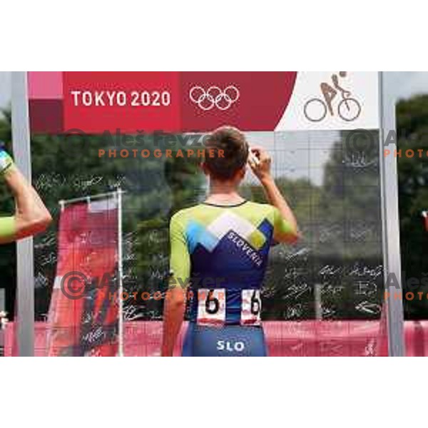 Tadej Pogacar of team Slovenia during Men’s Road Race from Musashinonomori Park to Fuji International Speedway (234 km) at Tokyo 2020 Summer Olympic Games, Japan on July 24, 2021