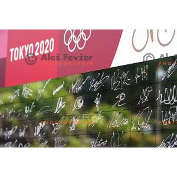of team Slovenia during Men’s Road Race from Musashinonomori Park to Fuji International Speedway (234 km) at Tokyo 2020 Summer Olympic Games, Japan on July 24, 2021