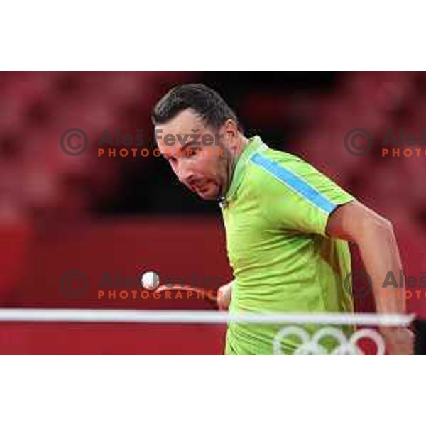 Bojan Tokic competes in second round of Men’s Table Tennis tournament at Tokyo 2020 Summer Olympic Games, Japan on July 26, 2021