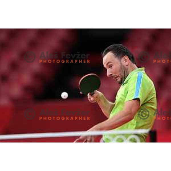 Bojan Tokic competes in second round of Men’s Table Tennis tournament at Tokyo 2020 Summer Olympic Games, Japan on July 26, 2021