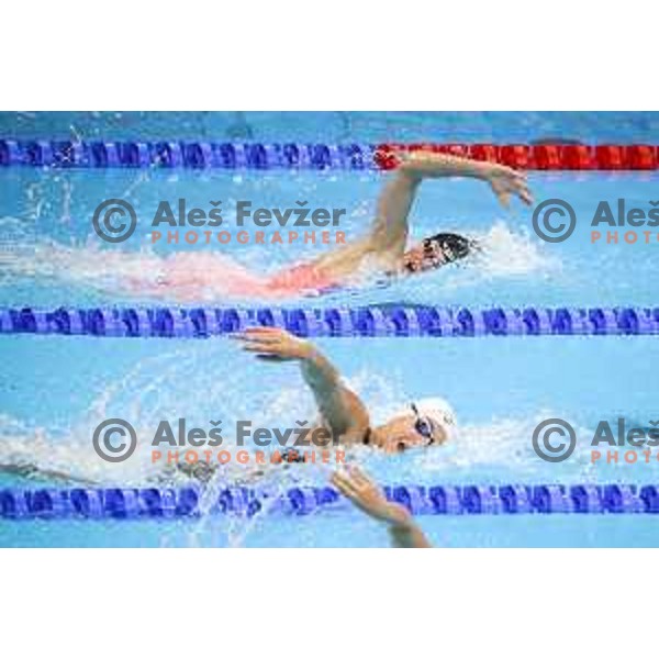 Katja Fain (SLO) competes in Women’s Freestyle1500 meters qualification in swimming at Tokyo 2020 Summer Olympic Games, Japan on July 26, 2021