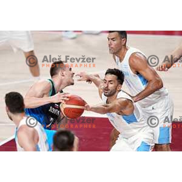 Klemen Prepelic in action during men’s group C preliminary round basketball match between Slovenia and Argentina in Saitama Super Arena at Tokyo 2020 Summer Olympic Games, Japan on July 26, 2021