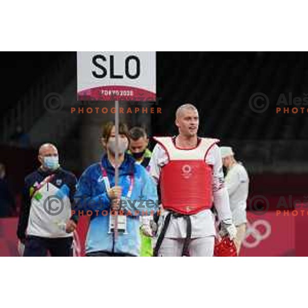 Ivan Konrad Trajkovic (SLO) fights in Men’s Taekwondo +80 kg at Tokyo 2020 Summer Olympic Games, Japan on July 27, 2021
