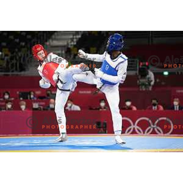 Ivan Konrad Trajkovic (SLO) fights in Men’s Taekwondo +80 kg at Tokyo 2020 Summer Olympic Games, Japan on July 27, 2021