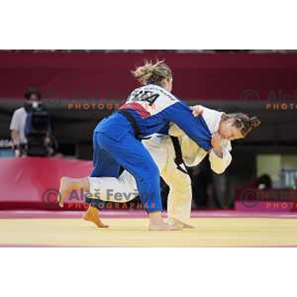 Tina Trstenjak fights in the semi-final of Women’s Judo -63 category at Tokyo 2020 Summer Olympic Games, Japan on July 27, 2021