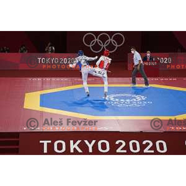 Ivan Konrad Trajkovic (SLO) fights for bronze medal in Men’s Taekwondo +80 kg at Tokyo 2020 Summer Olympic Games, Japan on July 27, 2021