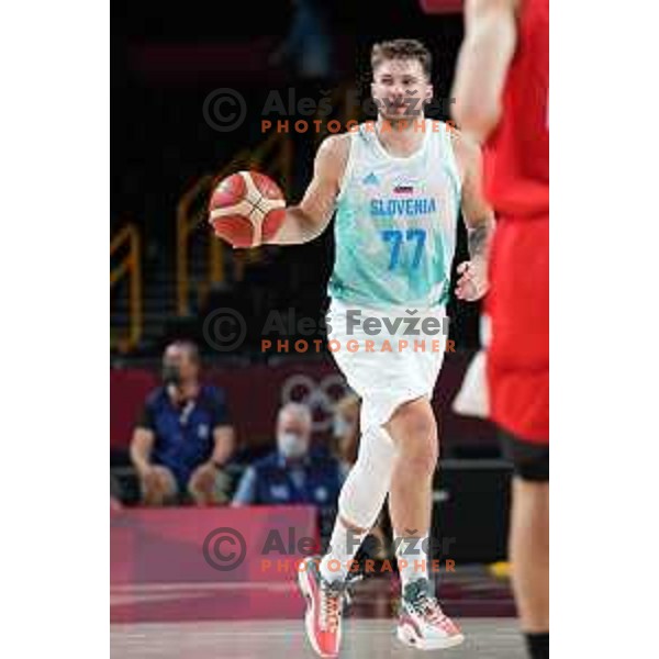 Luka Doncic in action during men’s group C preliminary round basketball match between Slovenia and Japan in Saitama Super Arena at Tokyo 2020 Summer Olympic Games, Japan on July 29, 2021