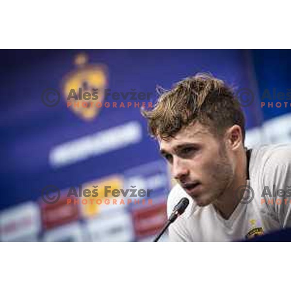 Jan Repas during press conference after UEFA Conference League qualifier football match between Maribor and Hammarby in Ljudski vrt, Maribor, Slovenia on July 29, 2021