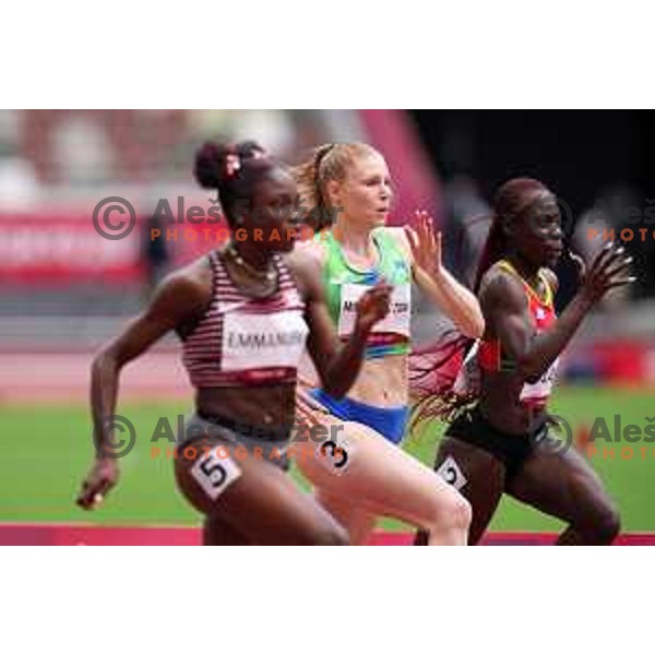 Maja Mihalinec Zidar (SLO) runs in qualification of Women’s 100 meters at Tokyo 2020 Summer Olympic Games, Japan on July 29, 2021
