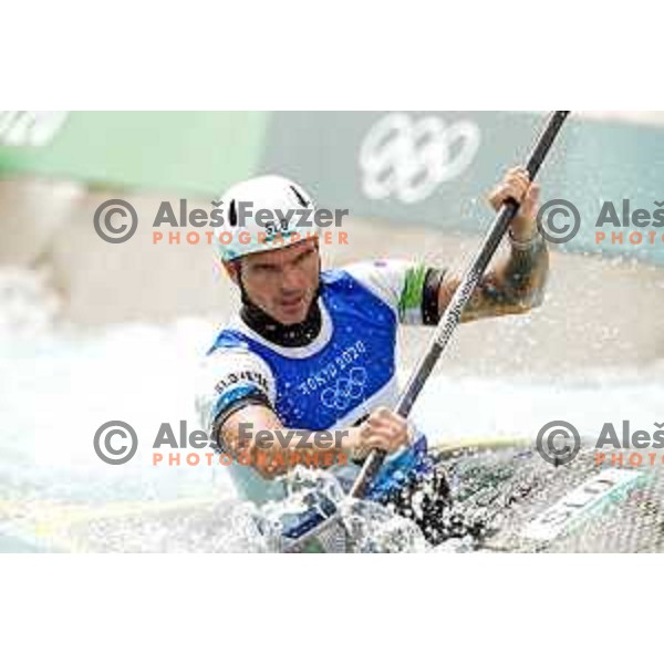 Peter Kauzer competes in Men’s kayak K-1 semi-final at Tokyo 2020 Summer Olympic Games, Japan on July 30, 2021