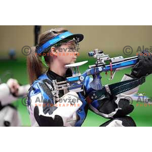 Ziva Dvorsak (SLO) competes in the final of Women’s Rifle 3 positions at Tokyo 2020 Summer Olympic Games, Japan on August 31, 2021