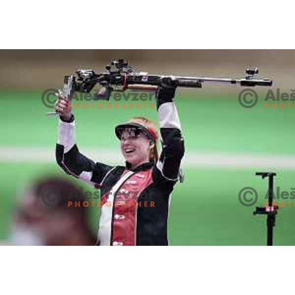 Nina Christen (SUI), Olympic champion in Women’s Rifle 3 positions at Tokyo 2020 Summer Olympic Games, Japan on July 31, 2021