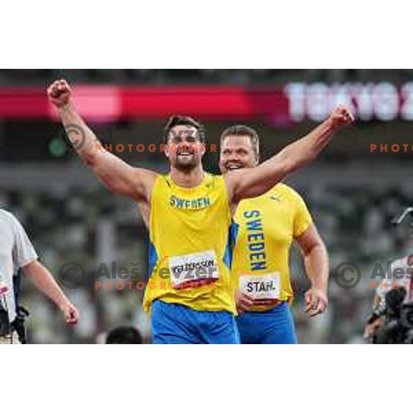 Simon Pettersson (SWE) and Daniel Stahl (SWE) winners of silver and gold medal in the final of Men’s Discus Throw at Tokyo 2020 Summer Olympic Games, Japan on July 31, 2021
