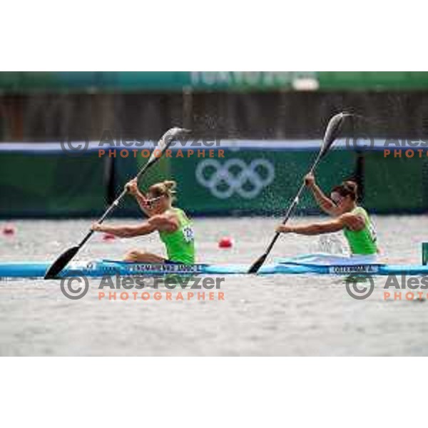 Spela Ponomarenko Janic and Anja Osterman (SLO) compete in qualification of Women\'s kayak K-2 500 meters, Tokyo 2020 Olympic games, Japan