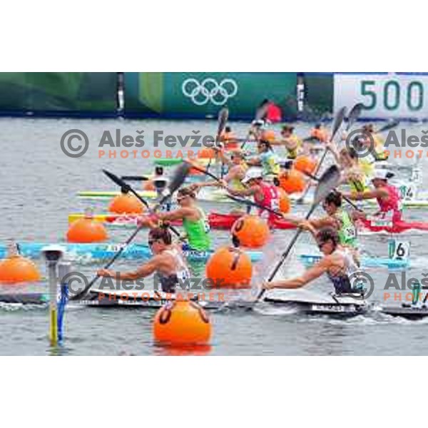 Spela Ponomarenko Janic and Anja Osterman (SLO) compete in quarter-final of Women\'s kayak K-2 500 meters, Tokyo 2020 Olympic games, Japan on August 2, 2021