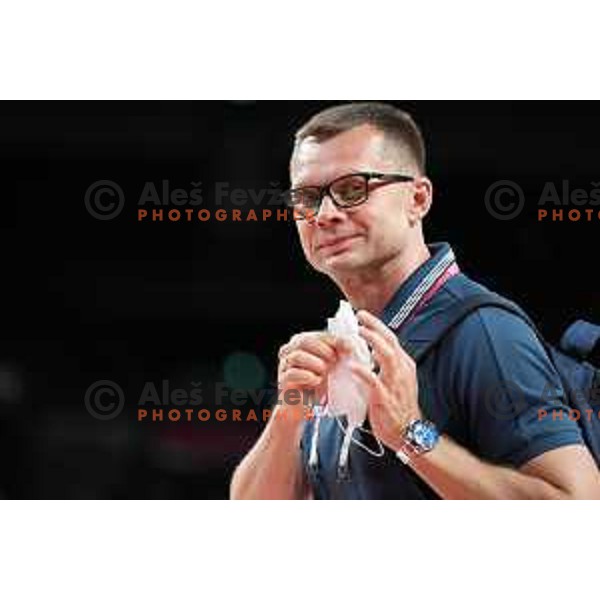 Dalibor Damjanovic during men’s group C preliminary round basketball match between Slovenia and Spain in Saitama Super Arena at Tokyo 2020 Summer Olympic Games, Japan on August 1, 2021