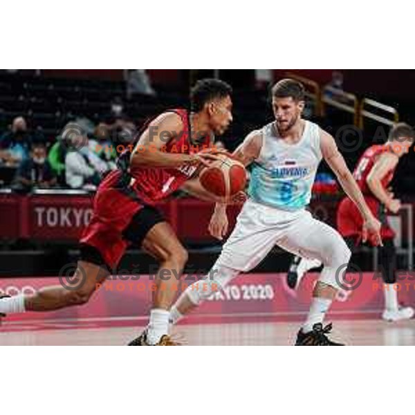 Aleksej Nikolic in action during quarter-final of Men’s Basketball between Slovenia and Germany in Saitama Super Arena at Tokyo 2020 Summer Olympic Games, Japan on August 3, 2021