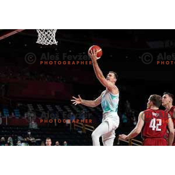 Zoran Dragic in action during quarter-final of Men’s Basketball between Slovenia and Germany in Saitama Super Arena at Tokyo 2020 Summer Olympic Games, Japan on August 3, 2021