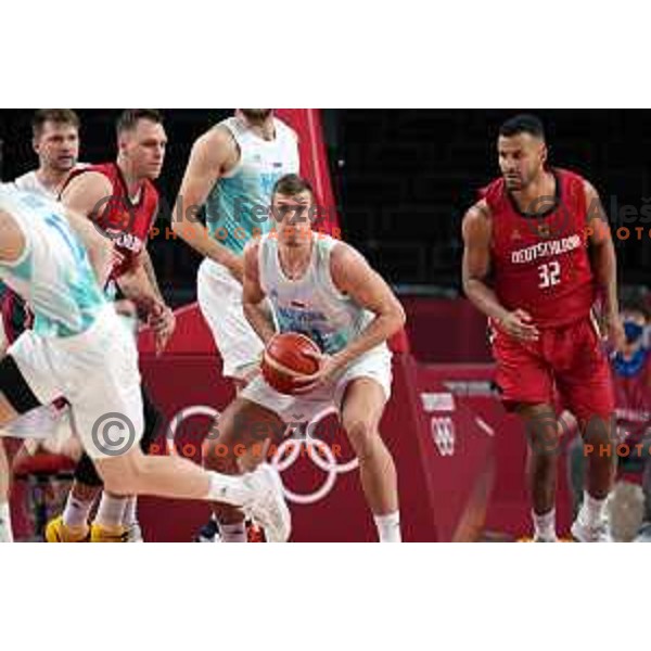 Vlatko Cancar in action during quarter-final of Men’s Basketball between Slovenia and Germany in Saitama Super Arena at Tokyo 2020 Summer Olympic Games, Japan on August 3, 2021
