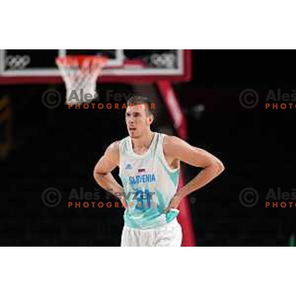 Vlatko Cancar in action during quarter-final of Men’s Basketball between Slovenia and Germany in Saitama Super Arena at Tokyo 2020 Summer Olympic Games, Japan on August 3, 2021