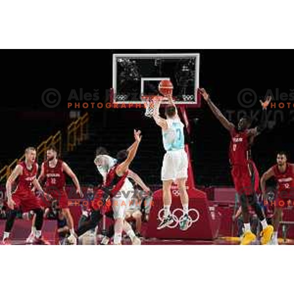 Klemen Prepelic in action during quarter-final of Men’s Basketball between Slovenia and Germany in Saitama Super Arena at Tokyo 2020 Summer Olympic Games, Japan on August 3, 2021