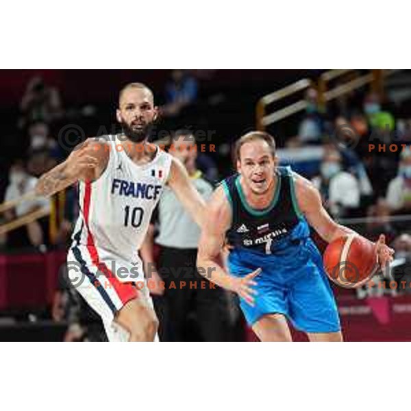 Klemen Prepelic in action during semi-final of Men’s Basketball between Slovenia and France in Saitama Super Arena at Tokyo 2020 Summer Olympic Games, Japan on August 5, 2021