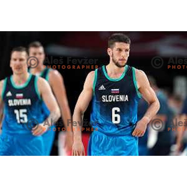 In action during semi-final of Men’s Basketball between Slovenia and France in Saitama Super Arena at Tokyo 2020 Summer Olympic Games, Japan on August 5, 2021