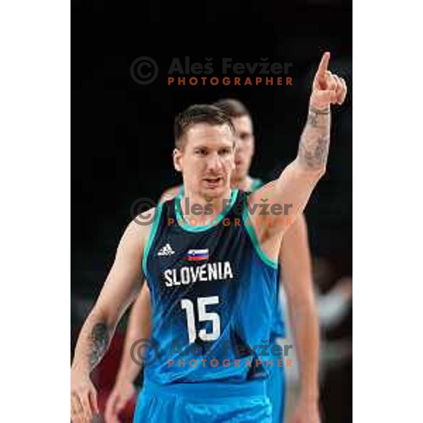 Gregor Hrovat in action during semi-final of Men’s Basketball between Slovenia and France in Saitama Super Arena at Tokyo 2020 Summer Olympic Games, Japan on August 5, 2021 