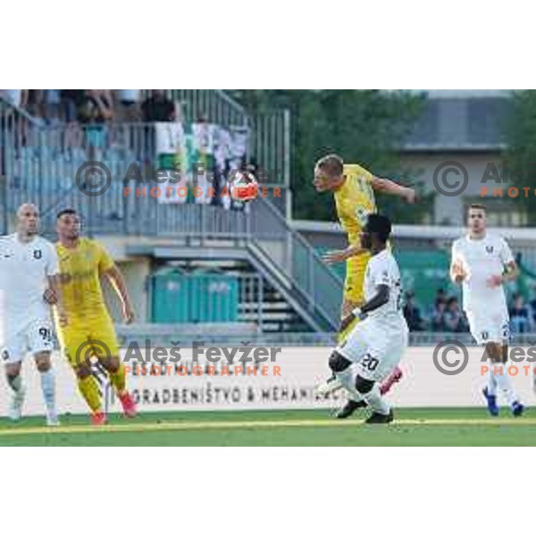In action during Prva Liga Telemach football match between Domzale and Olimpija in Domzale, Slovenia on August 25, 2021