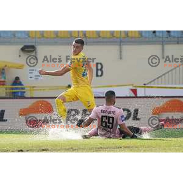 Arnel Jakupovic in action during Prva Liga Telemach football match between Domzale and Mura in Domzale, Slovenia on August 29, 2021