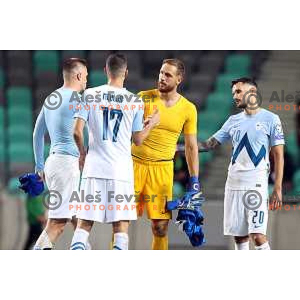 Jan Oblak in action during FIFA World Cup 2022 Qualifiers match between Slovenia and Slovakia at Arena Stozice, Ljubljana, Slovenia on September 1, 2021