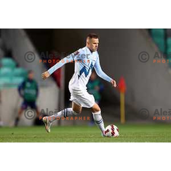 Josip Ilicic in action during FIFA World Cup 2022 Qualifiers match between Slovenia and Slovakia at Arena Stozice, Ljubljana, Slovenia on September 1, 2021