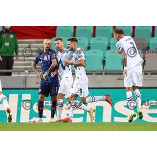Petar Stojanovic in action during FIFA World Cup 2022 Qualifiers match between Slovenia and Slovakia at Arena Stozice, Ljubljana, Slovenia on September 1, 2021
