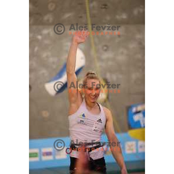 Janja Garnbret (SLO), winner of IFSC Climbing World Cup Final in Kranj,Slovenia on September 4, 2021
