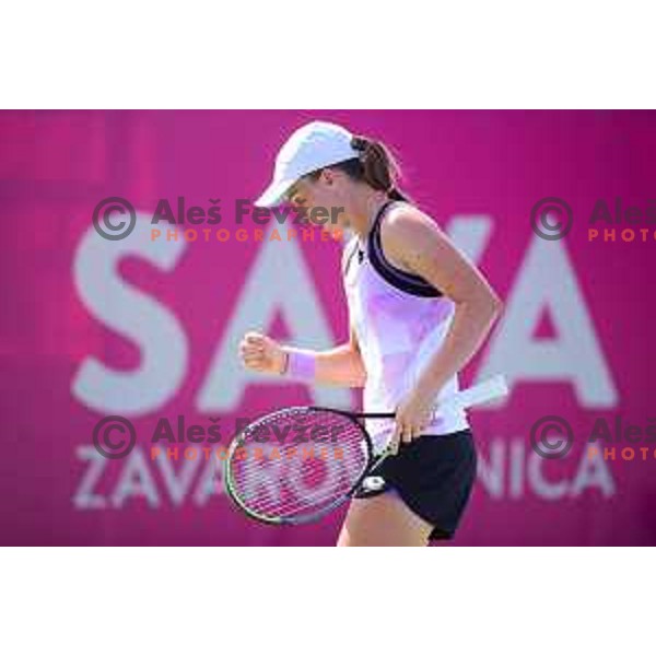 Ziva Falkner (SLO) in action during WTA Slovenian Open in Portoroz, Slovenia on September 14, 2021