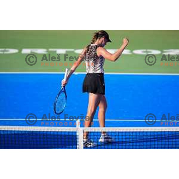 Kaja Juvan (SLO) in action during WTA Slovenian Open in Portoroz, Slovenia on September 14, 2021