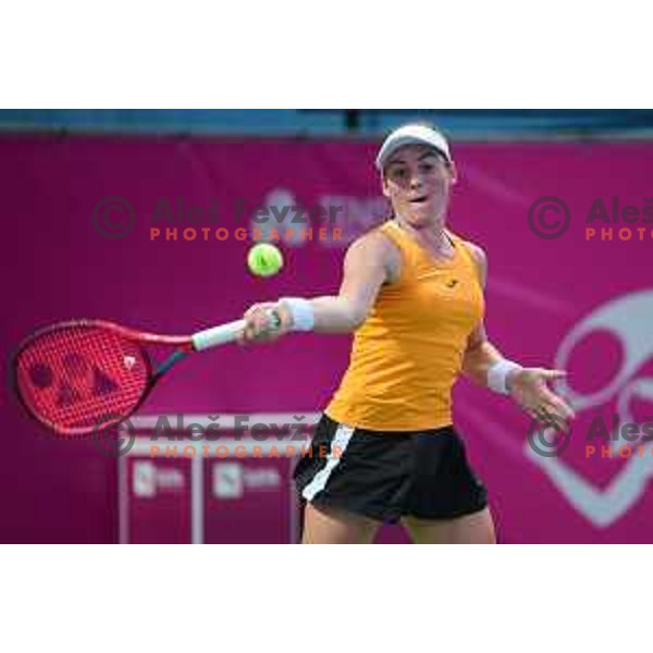 Tamara Zidansek (SLO) in action during WTA Slovenian Open in Portoroz, Slovenia on September 14, 2021