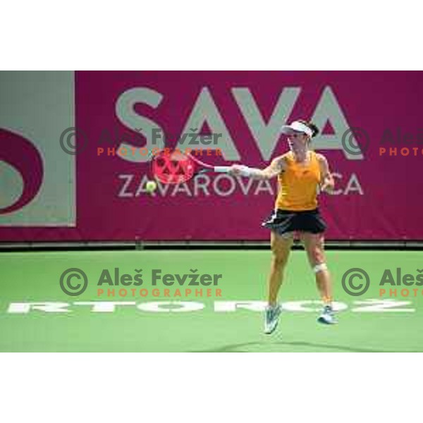 Tamara Zidansek (SLO) in action during WTA Slovenian Open in Portoroz, Slovenia on September 14, 2021