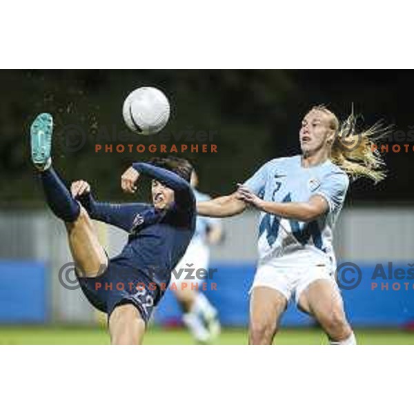 in action during FIFA Women’s World cup qualifiers football match between Slovenia and France in Fazanerija, Murska Sobota, Slovenia on September 21, 2021