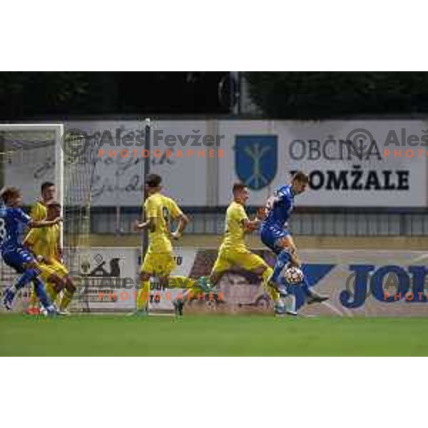 In action during UEFA Youth league football match between Domzale (SLO) and Empoli (ITA) in Domzale, Slovenia on September 29, 2021
