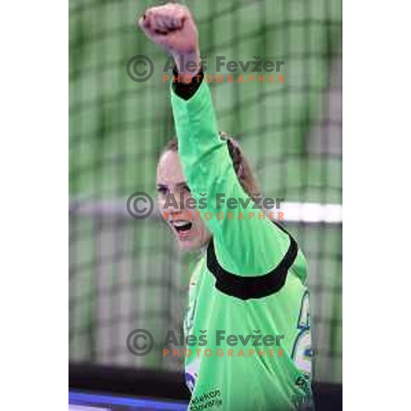 Amra Pandzic in action during EURO Cup Women 2022 Group phase handball match between Slovenia and Norway in Ljubljana, Slovenia on October 10, 2021