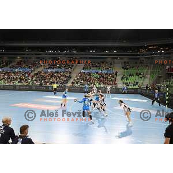 in action during EURO Cup Women 2022 Group phase handball match between Slovenia and Norway in Ljubljana, Slovenia on October 10, 2021